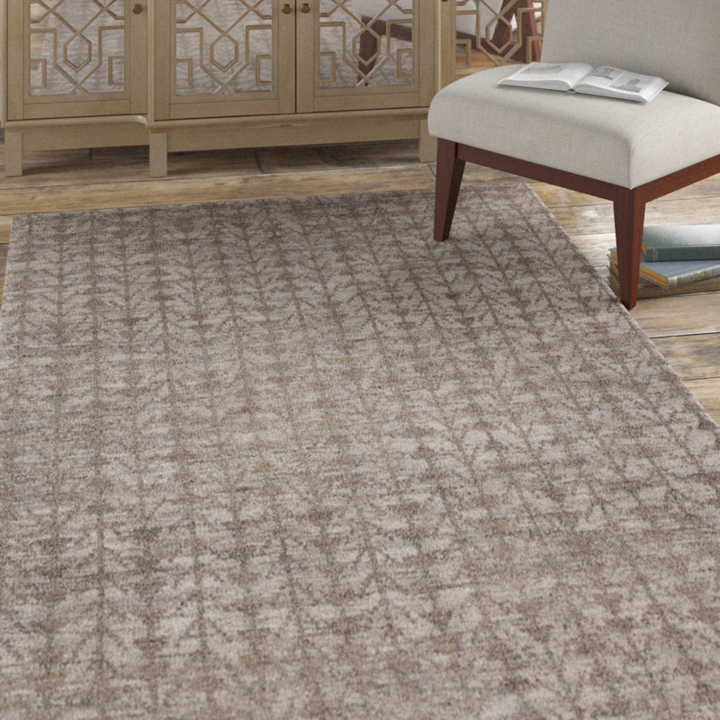 Tapis gris en jute et laine noué à la main Aldershot, Rectangle 5 pi x 7 pi 6 po