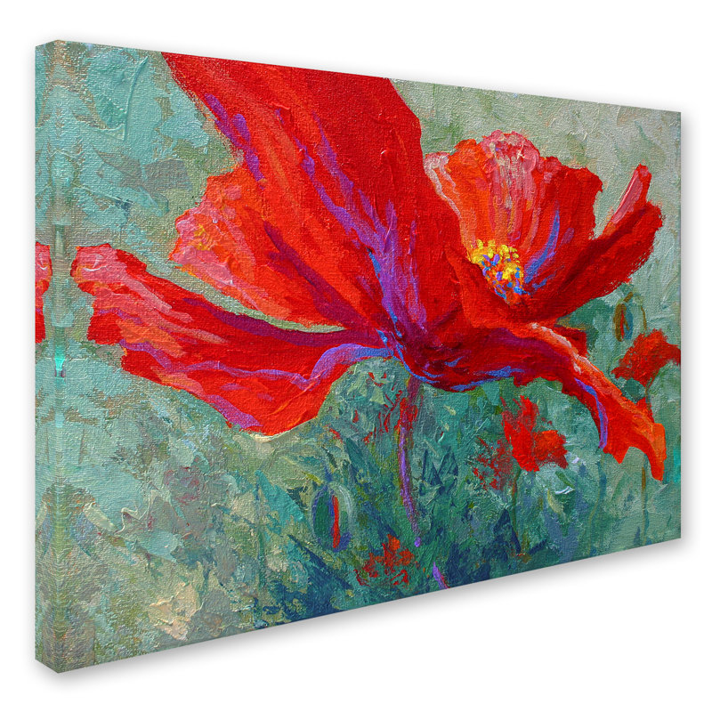 Kucera «Red Poppy 1», reproduction sur toile tendue, H 14 po x l 19 po