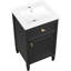 Meuble-lavabo noir de 50 cm avec lavabo, pieds en bois massif, tiroir inclinable, étagère réglable, alliage de zinc, charnières à fermeture douce, style moderne autoportant pour salles de bain compactes, fini doré, idéal pour les petits espaces.