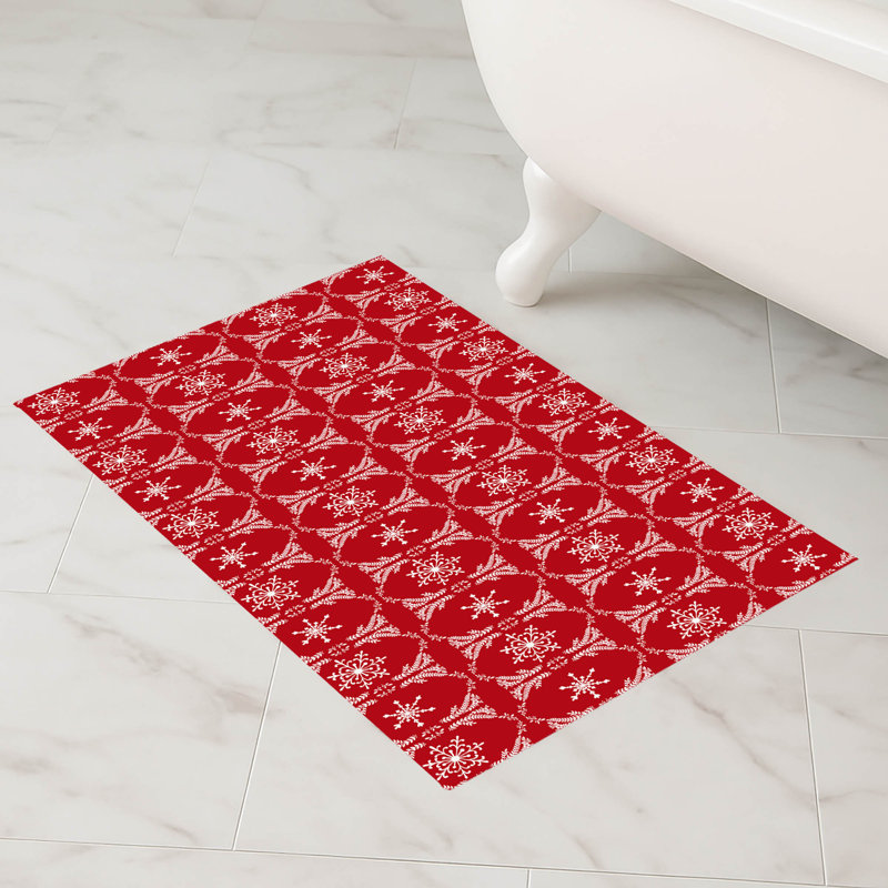 Tapis de bain des Fêtes, Rouge, Simple - L 34 po x l 21 po