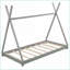 Bois de pin simple Lit plateforme en bois aggloméré gris avec structure triangulaire stable-1115894182-1115894184