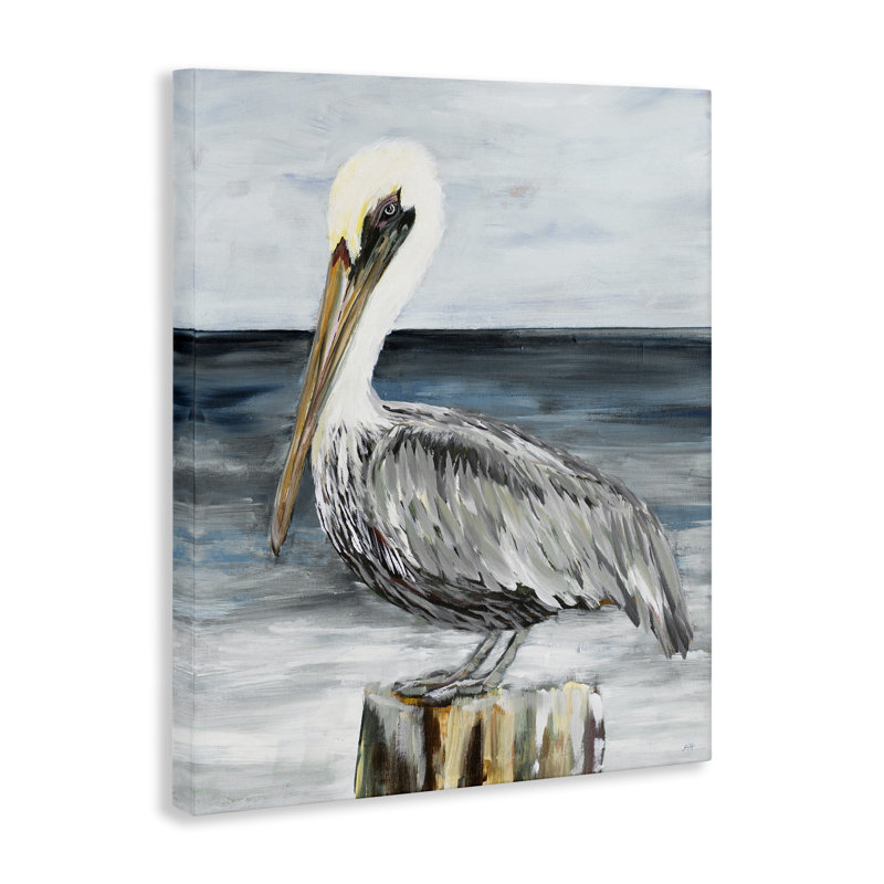 «Peaceful Beach Pelican» par Julie DeRice, H 40 po x l 30 po
