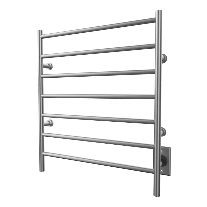 Chauffe-serviettes électrique mural 24 po x 27 po Kontour Linear - nickel brossé, câblé , Nickel brossé, Câblé