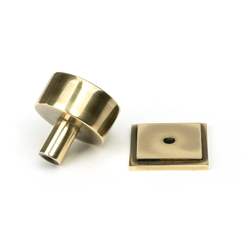 320mm Square Knob, Aged Brass