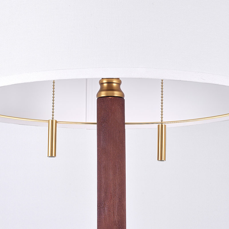 63.5'' 2-Light Wood Traditional Floor Lamp