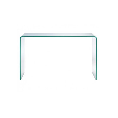 Console en verre transparent, canapé transparent, console pliée moderne