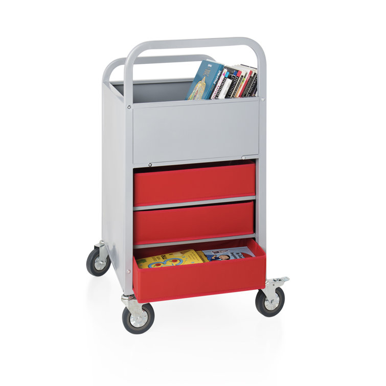 Guidecraft Mobile Storage Utility Cart with Bins and Casters & Reviews