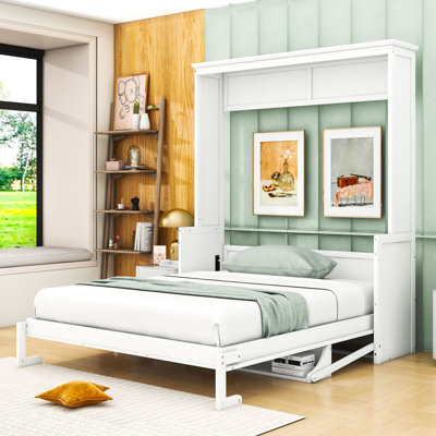 Space-Saving Queen Murphy Bed with Built-In Shelf