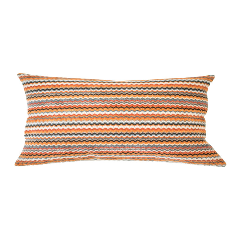 Housse de coussin rectangulaire et insert, 12 po x 26 po, Terre, Chevrons