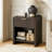 Fluted Nightstand With Charging Station, Modern Wood End Table With Drawers & Open Shelf, Curved Profile & Gold Handles, For Bedroom, Walnut (Set Of 2)-1946828112-1946828127