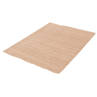 Tapis beige en laine tissé à la main Illings