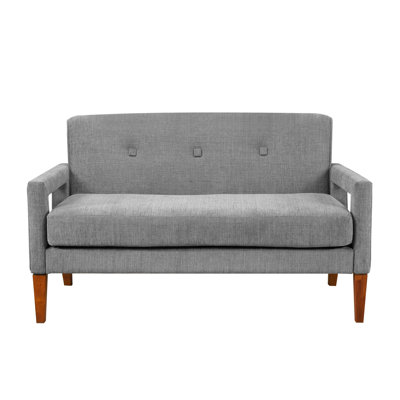 Chenille grise avec capacité de 300 lb par siège, dossier attaché, rembourrage en mousse et siège à coussins réversibles, housses en bois massif avec fermeture à glissière amovible