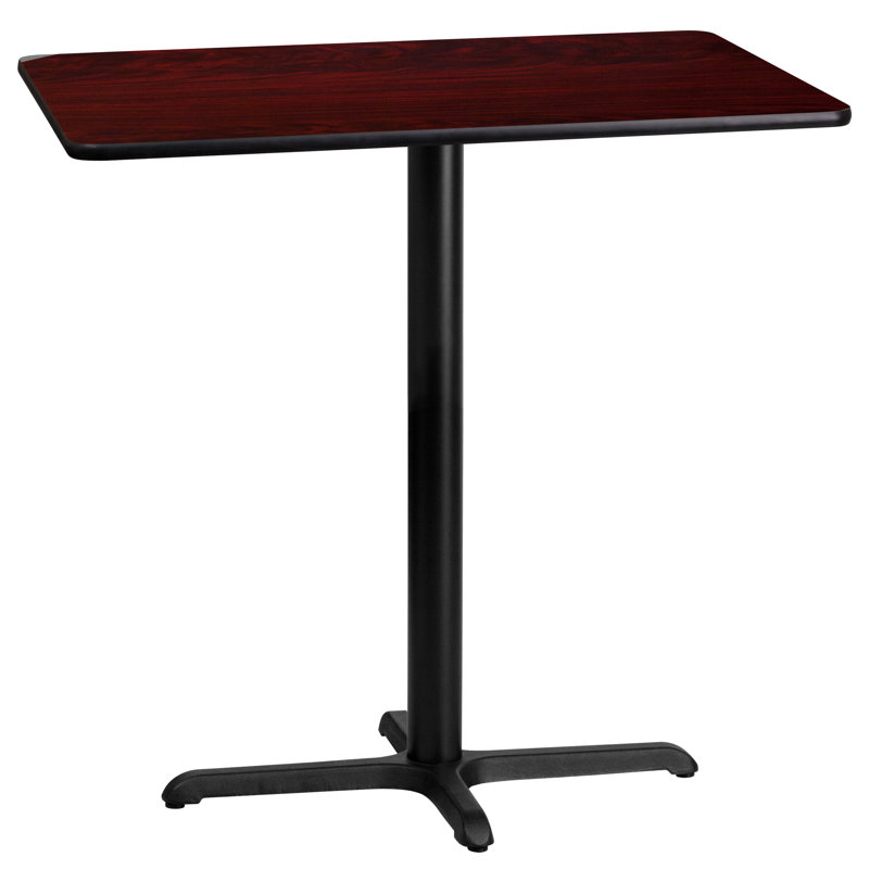 Jaramillo Rectangular Laminate Table Top with Standard or Bar Height Table Base, Mahogany, Standard Height (31.13" Height)