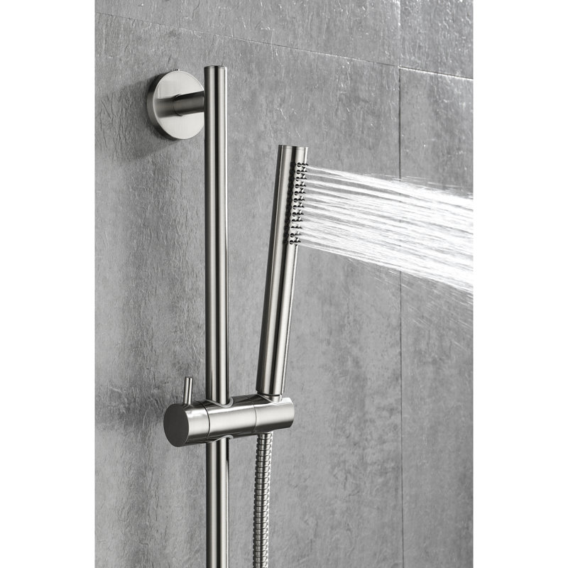 Handheld Shower With 28 - Inch Slide Bar And 59 Hose, Adjustable Height Feature, Stainless Steel, Comfort Spray Modes For A Relaxed Height, Brushed Nickel Relaxing