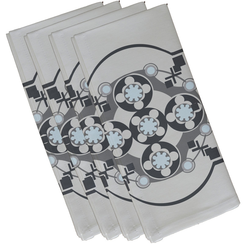 Ensemble de serviettes 4 pièces Atchison, L 18 po x L 18 po, Gris clair, gris foncé