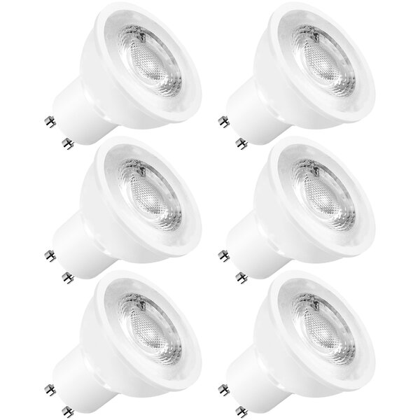 Luxrite MR16 GU10 LED Bulbs Dimmable, 50W Halogen Equivalent, 2700K Warm White, 500 Lumens, Enclosed Fixture Rated 6 Pack