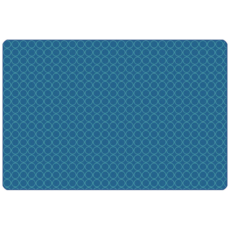 Tapis bleu touffeté à motif de cercles subtils KIDSoft, Rectangle de 6 pi x 9 pi