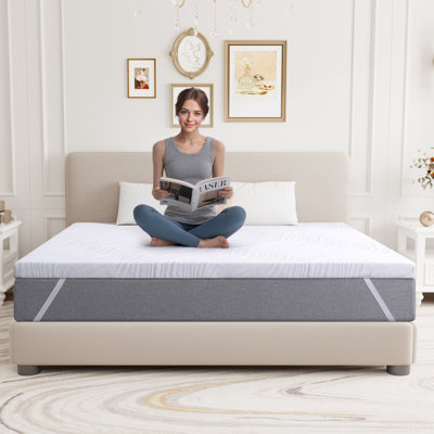 7cm Medium Feeling Memory Foam Mattress Topper Infused With Gel For Comfort Sleep