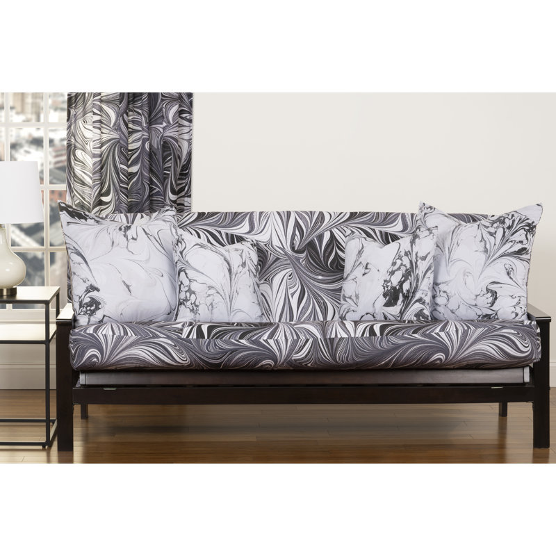 Housse pour futon à coussins carrés, Gris, Grand