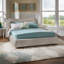 Dreamhaven Modern Boucle Fabric Platform Bed With Curved Headboard And Rounded Footboard, Queen Size-107168357