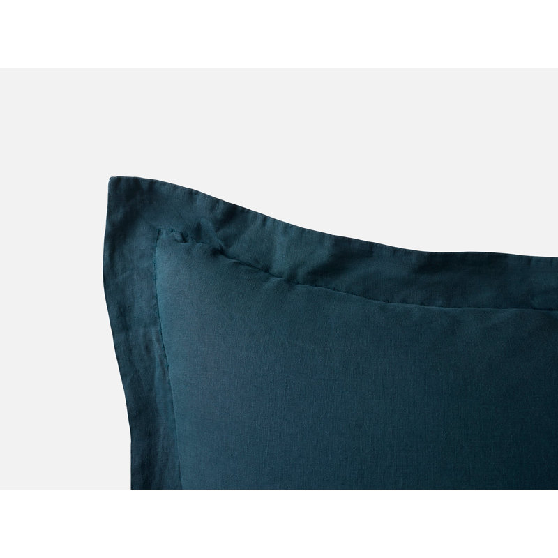 Organic Relaxed 100% Linen Envelope Sham, Euro, Midnight Indigo