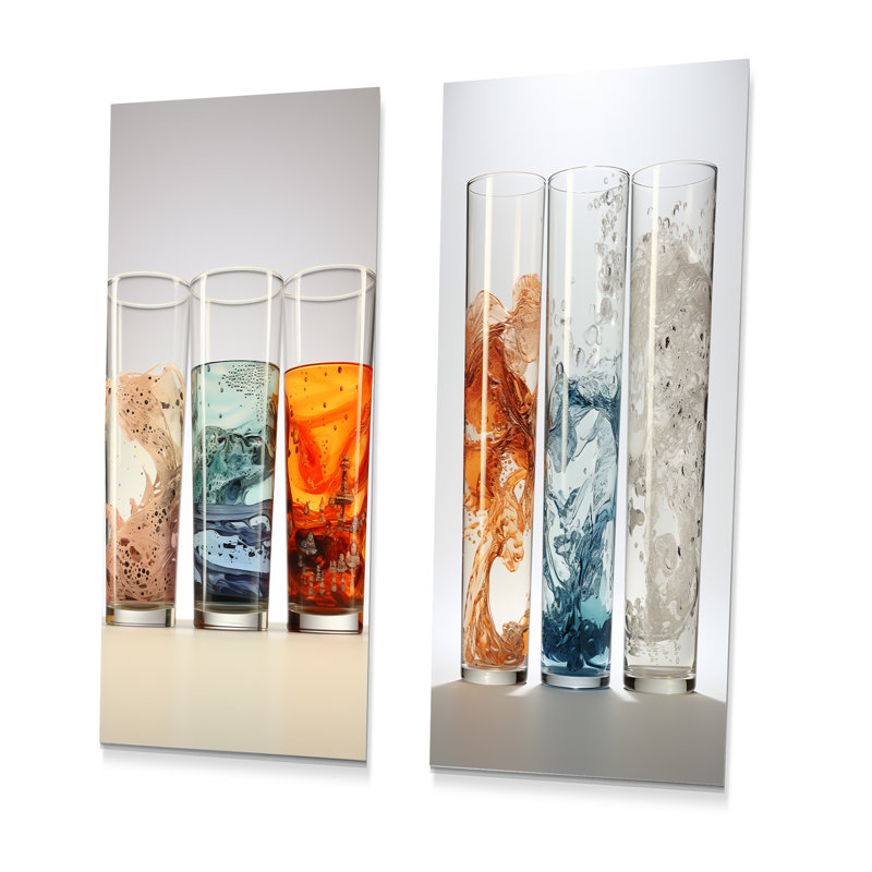 «Beaker Biographie», ensemble de 3 reproductions d'art en métal, H 28 po x l 24 po
