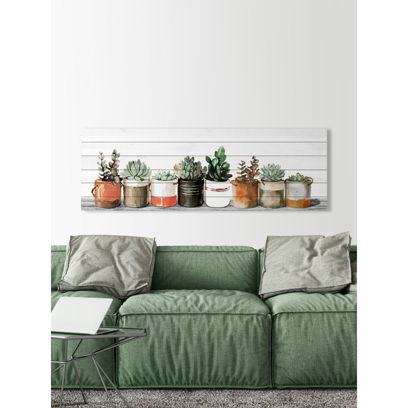 Impression encadrée « indoor succulents », H 20 po x l 60 po x P 1,5 po