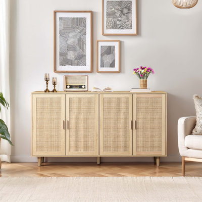 Console en bois avec 2 armoires, bois