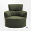 Fauteuil demi-tonneau rembourré et pivotant-1341733567