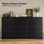 Commode 6 tiroirs pour chambre à coucher, commode haute pour chambre à coucher, commode moderne avec poignées dissimulées, armoire de rangement verticale en bois pour chambre à coucher, salon, entrée, noir