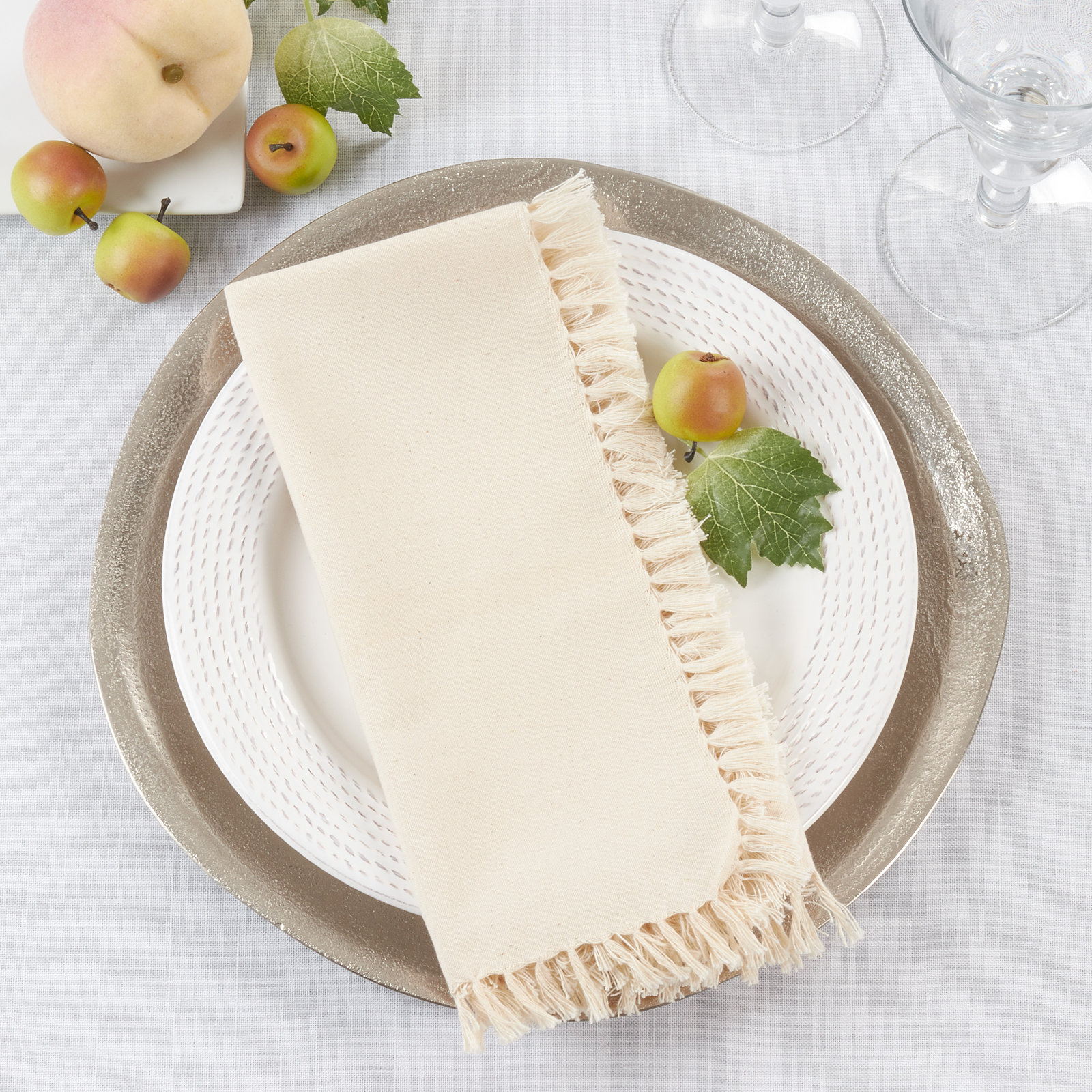 Sabrina Reversible Cotton Napkin, Natural
