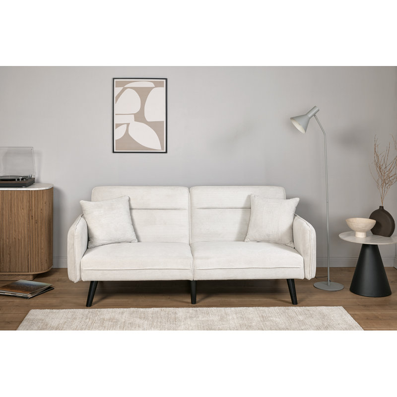 Shiflet 2 Seater Clic Clac Sofa Bed, Beige Corduroy