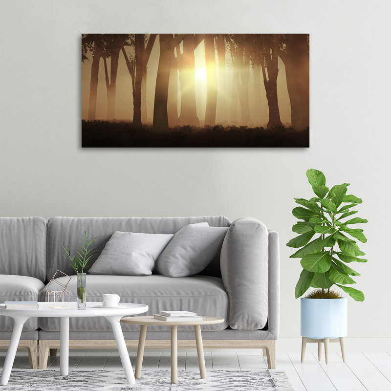 Fog In The Forest - No Frame Print on Canvas