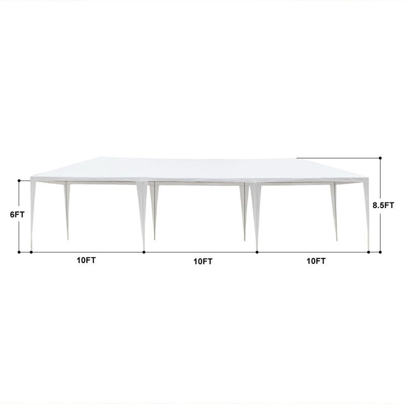 30 FT. X 10 FT. Rectangular White Party Canopy, 30 (ft) X 10 (ft)