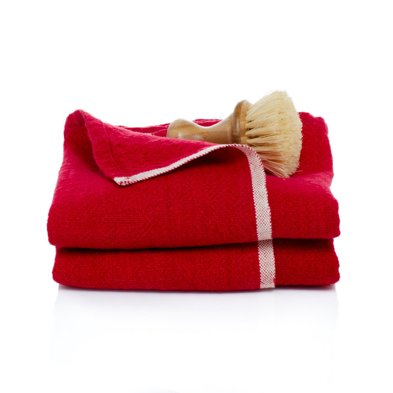 Torchon en lin Soren, Rouge