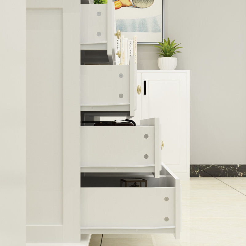 Eltion 63" Wide TV Stand with 12 Drawers for TVs up to 65”, White