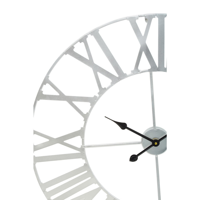 Exline Metal Wall Clock, Silver