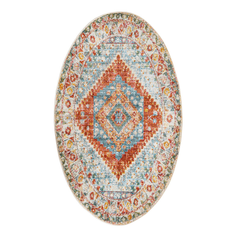 Tapis Haefner_Salmon, Ovale 3 pi 3 po x 5 pi 3 po