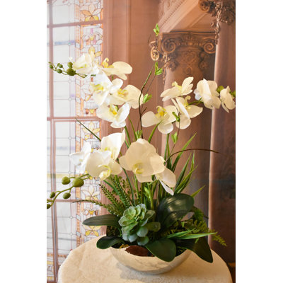 Silk Orchid Arrangement in Vase