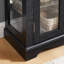 Bois - vitrine en verre encadrée, éclairage intégré, configuration à six niveaux, tablettes réglables, armoire à vin élégante, trésors, cadre noir, aménagement, présentoir personnalisable, objets précieux