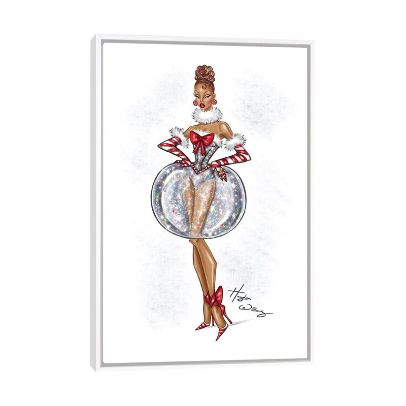 Robe boule à neige - HWI577, Impression sur toile flottante sans passe-partout, H 26 po x l 18 po, Blanc