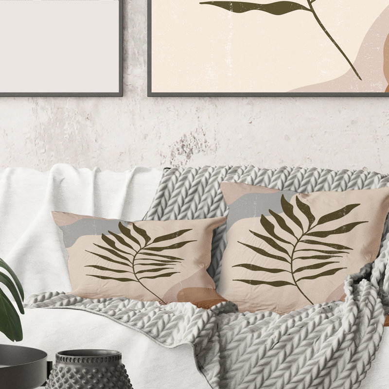Housse et insert pour coussin Botanical Minimalist Leaf I, 18" x 18"