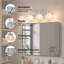 Éclairage pour meuble-lavabo en métal et chrome 4 lumières 23 po avec abat-jour en verre transparent pour la salle de bain (ampoules non incluses)-109616271-118588135
