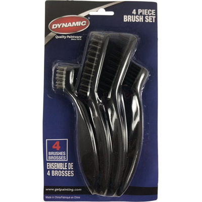 Dynamic DYN11021 4Pc Mini Wire Brush Set (2-Nylon & 2-Stainless Steel)-1PK