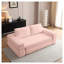 Canapé-lit convertible en velours côtelé de 81 pouces, canapé de sol pliant 3 en 1 avec coussins, canapé-lit moderne sans dossier pour salon et chambre, rose pâle