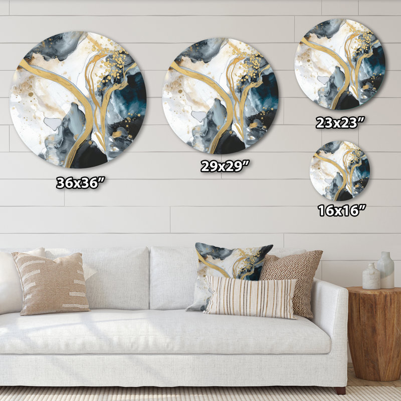 Décoration murale en marbre texturé V métal, H 16 po x l 16 po x P 1 po
