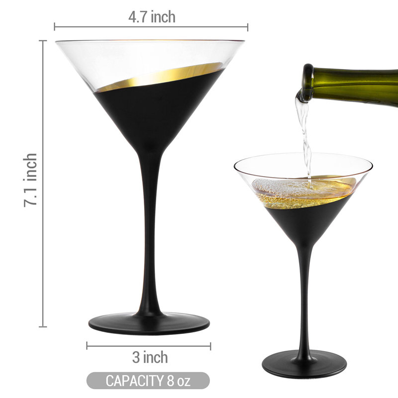 Flurina 8oz. Handmade Martini Glass Set