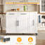 Kitchen Island With 2 Drawers And 2 Doors White-1914116748