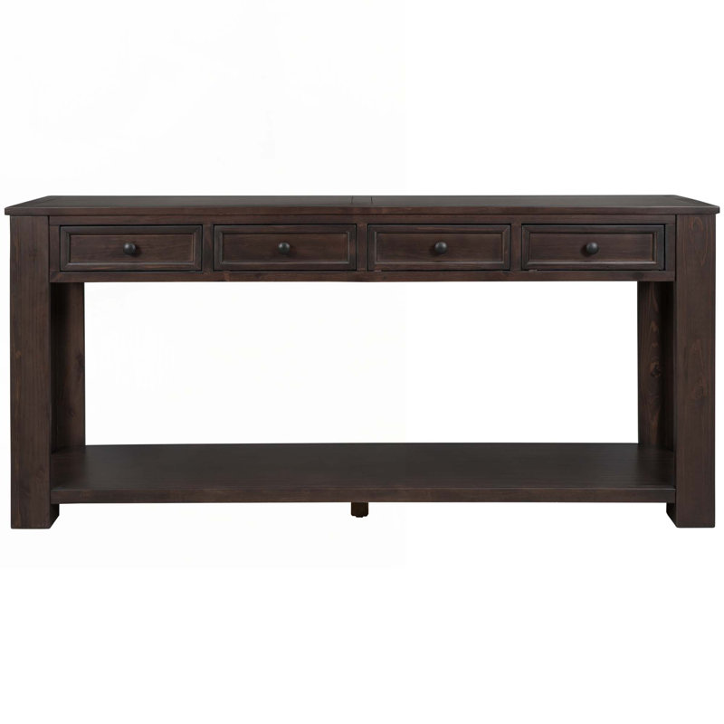 Console en bois avec tiroirs, tablette inférieure, Espresso