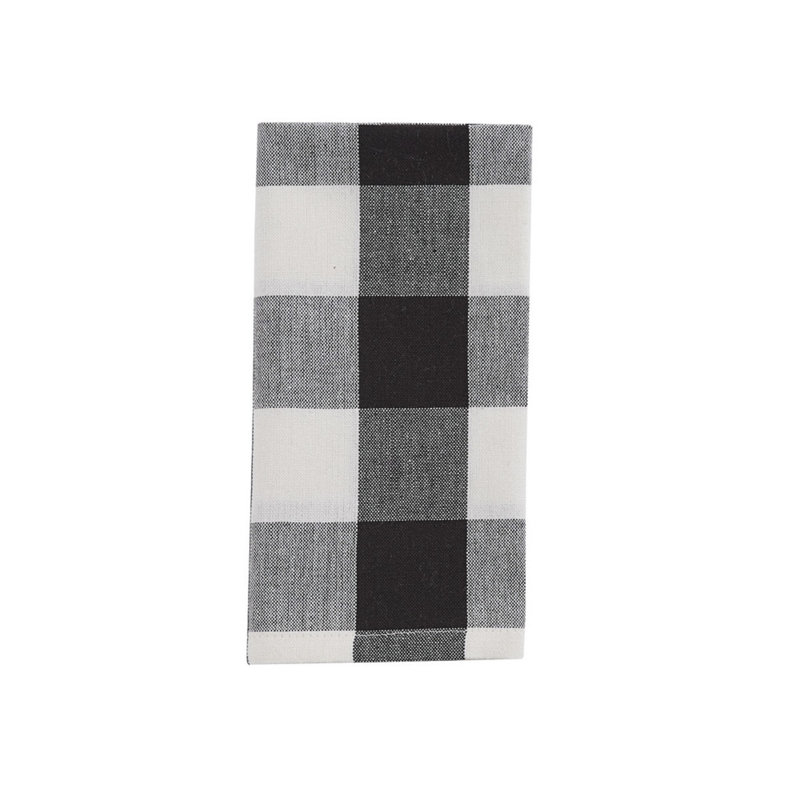  Black & Cream Buffalo Check Napkin Set of 4, Black